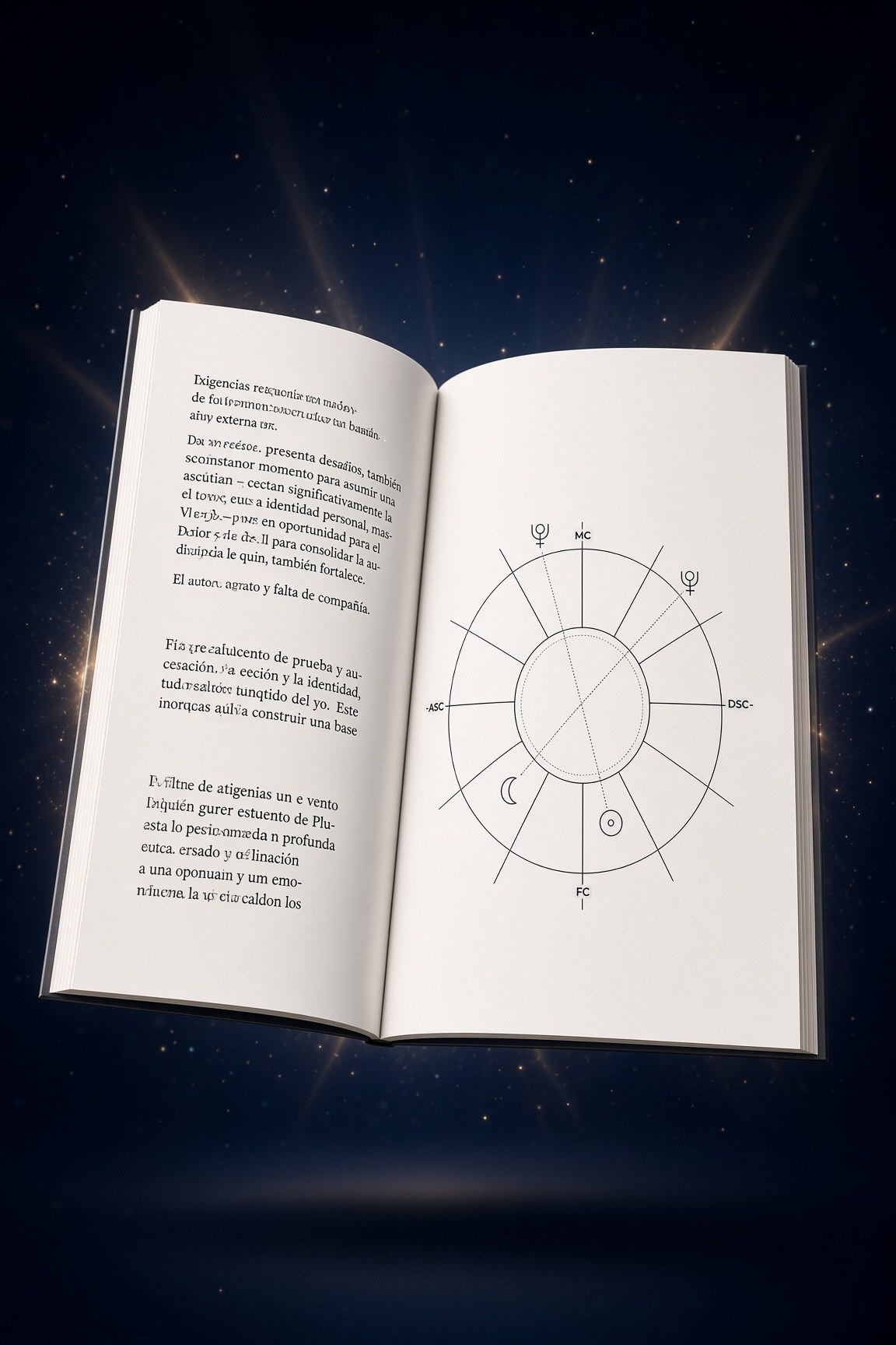 Gráfico de ejes de la carta: Ascendente, Medio Cielo y Fondo del Cielo